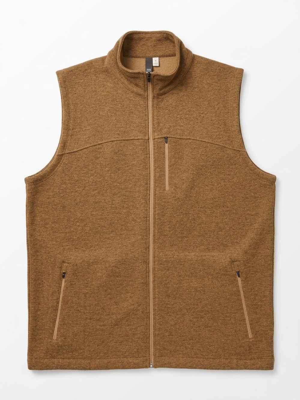 Ibex Men’s Merino Wool Blend Vest Heather Tan Brown Full Zip XL Retail $285